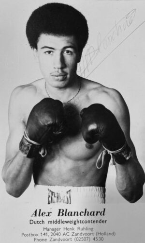 Alex Blanchard promotion poster with autograph